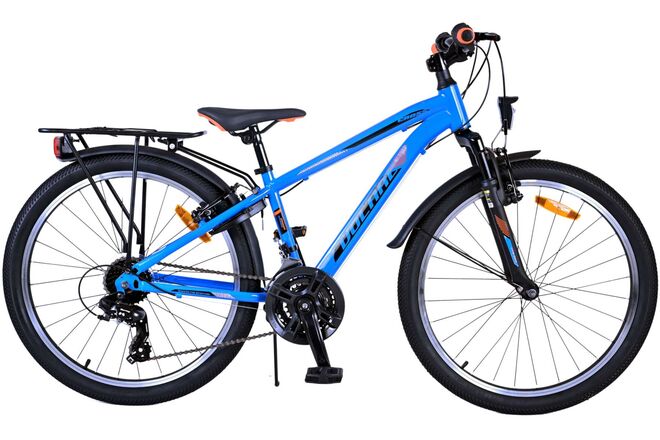 Volare Cross Kinderfiets - Jongens - 24 inch - Blauw - 21 versnellingen - Twee handremmen